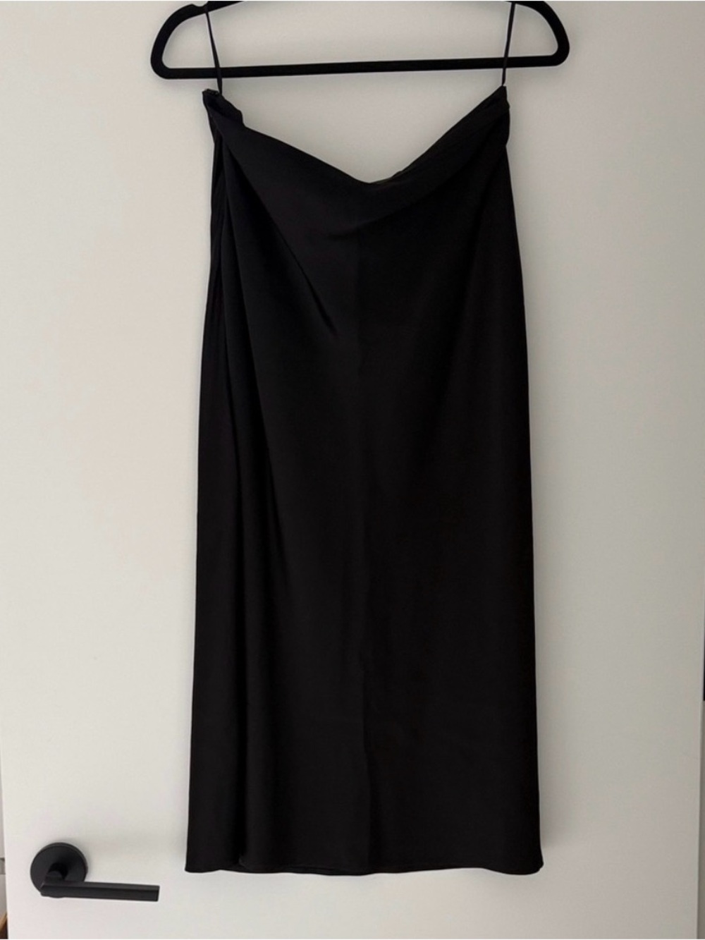 Lily Silk Black Slip Midi Dress